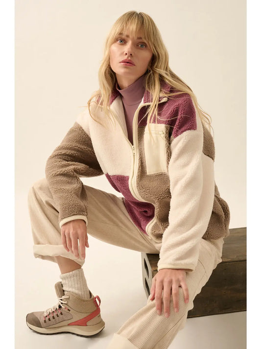 Colorblock Zip Front Jacket - New