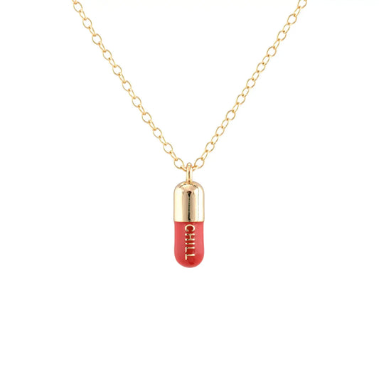 Enamel Chill Pill Necklace - New