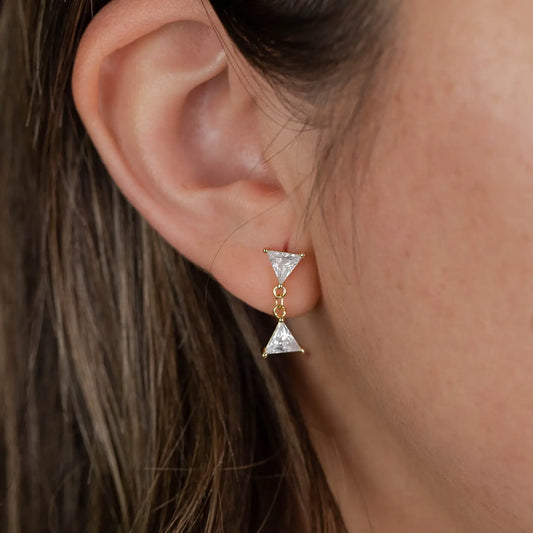 Dual Triangle Drop Earring - New