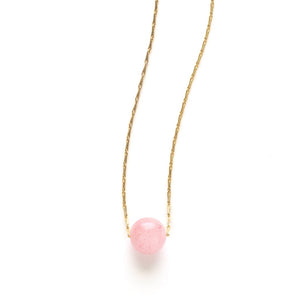 Rose Quartz Gemstone Sphere Necklace