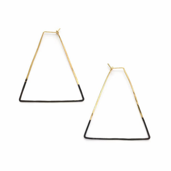 Mired Metal Triangle Earrings