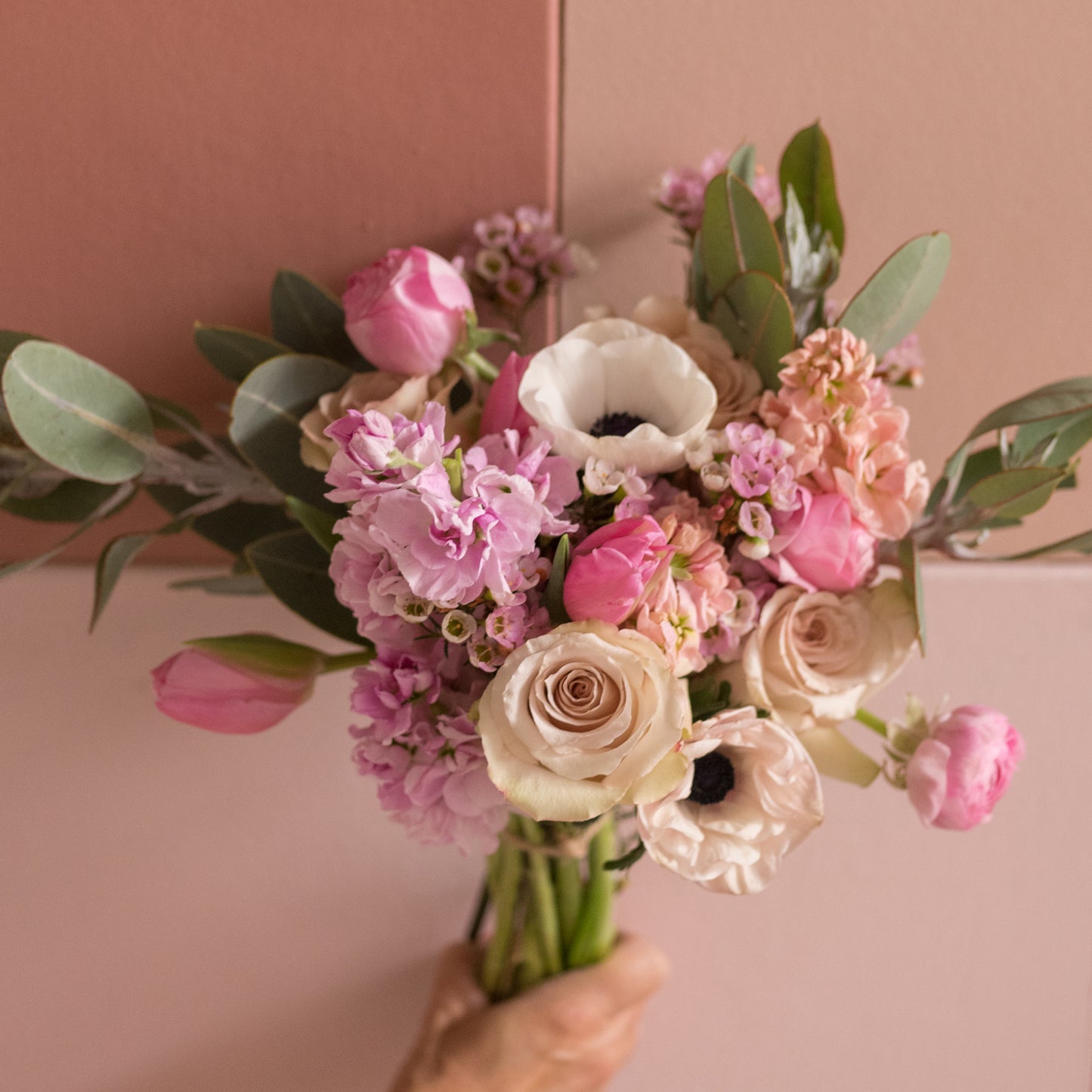 Rose Quartz Mixed Flower Hand Wrap